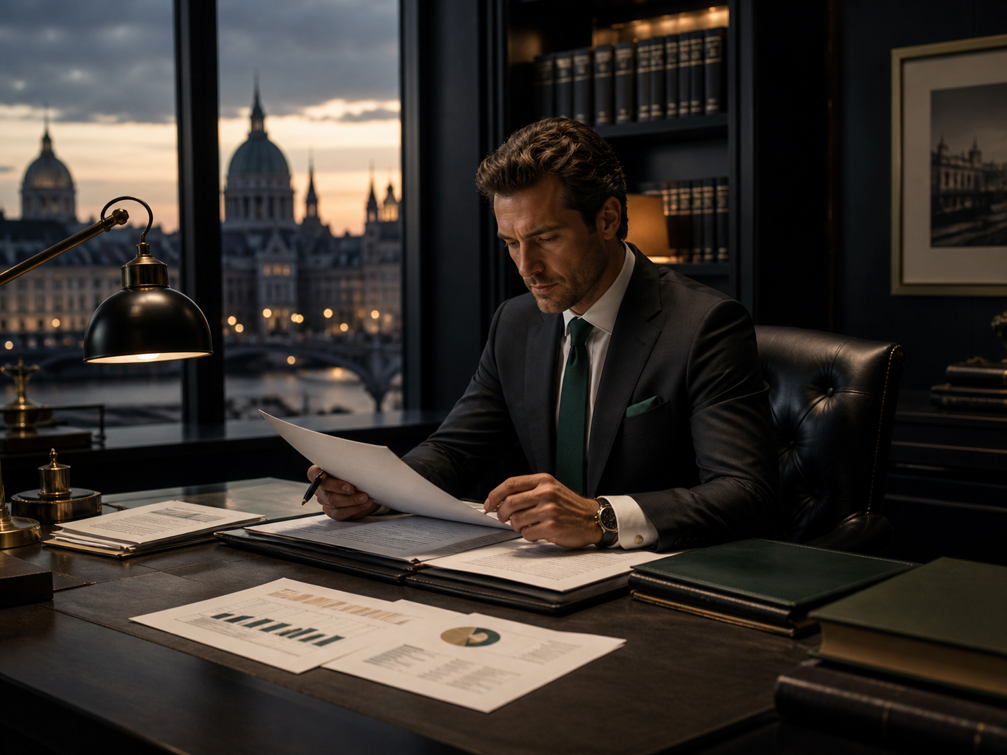Financial tax defense in a dark professional style